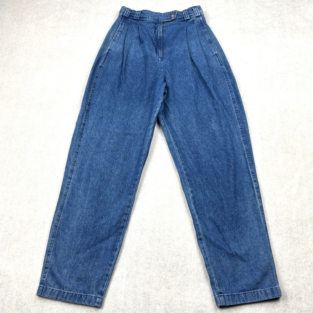 Vintage Ruff Hewn Jeans Tag 8 Fit 25x29 Blue Pleated High Rise Mom Denim 90s USA